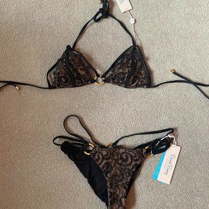 Beach Bunny Gunpowder and Lace BIKINI SET  Size M